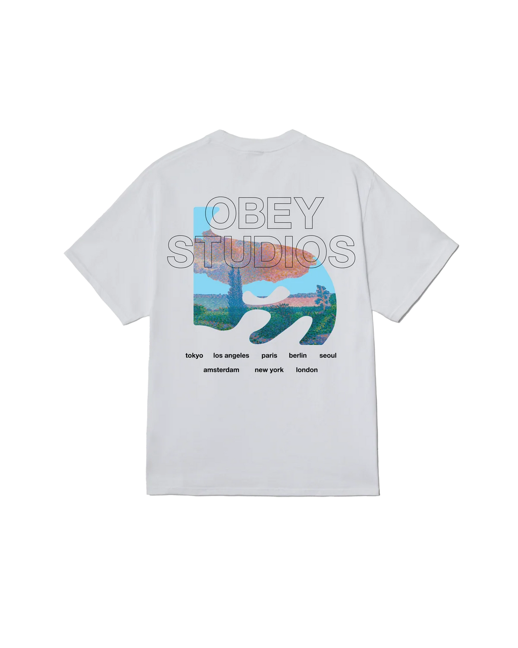 T-shirt Obey Pastures - White Homme