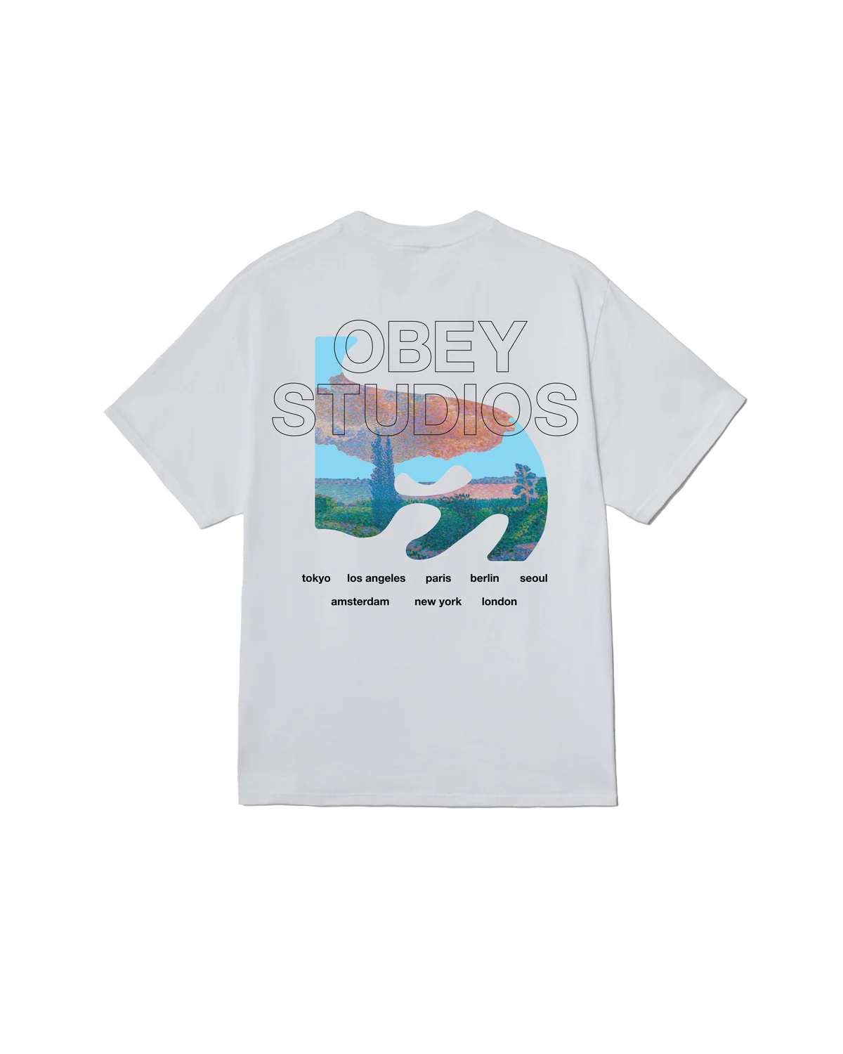 T-shirt Obey Pastures - White Homme