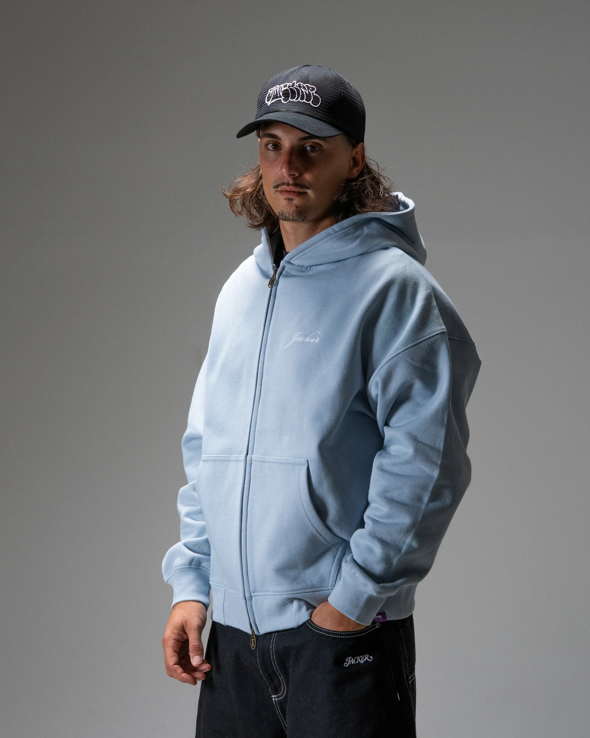 Sweat à Capuche Zippé Jacker D.Birds Cooper - Blue Homme