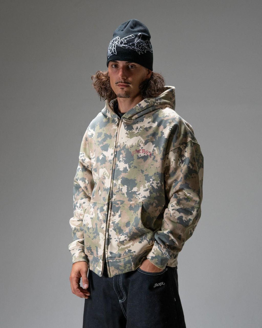 Sweat à Capuche Zippé Jacker N°1890 - Camo Homme
