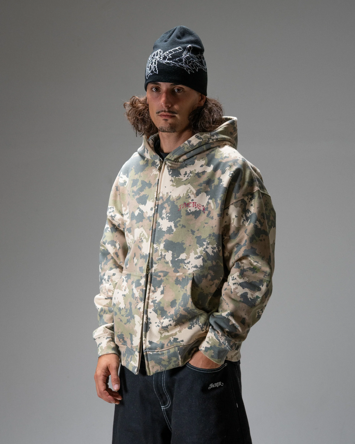 Sweat à Capuche Zippé Jacker N°1890 - Camo Homme